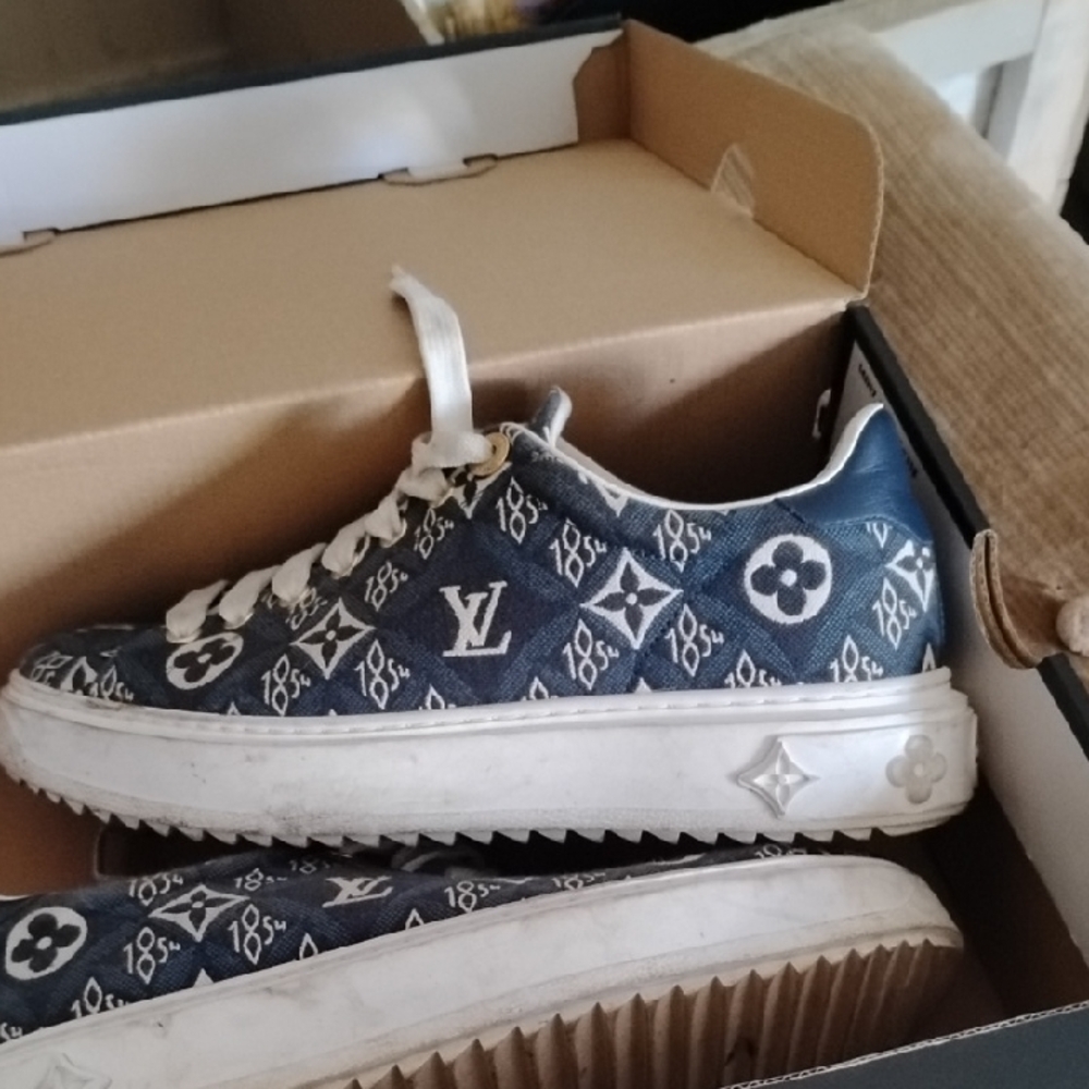Louis Vuitton Blue and White Monogram Athletic Sneakers